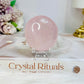 High Grade Rose Quartz Palm Stone (stand is display only)