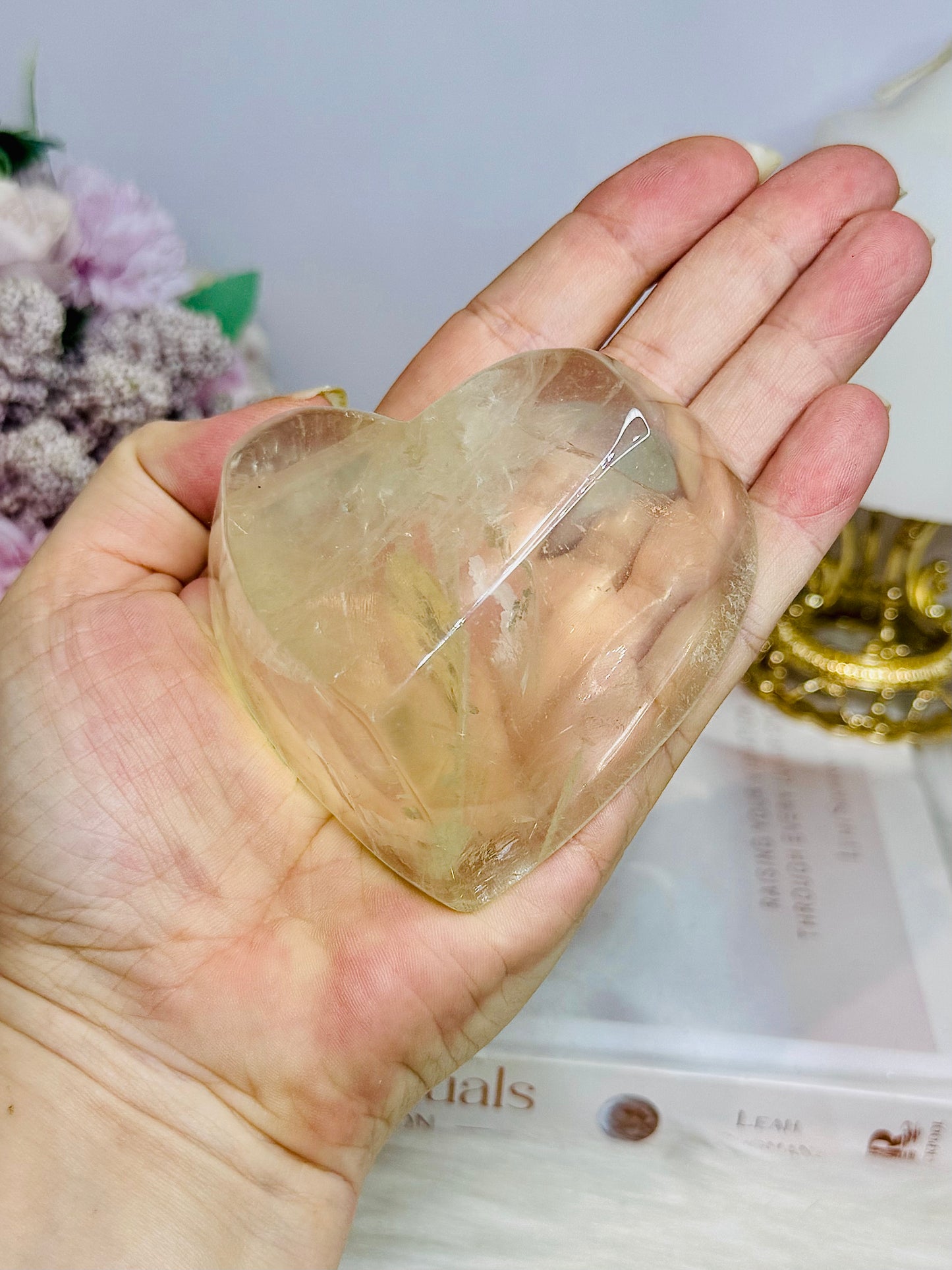 Chunky Lemon Quartz Heart Bowl 8cm