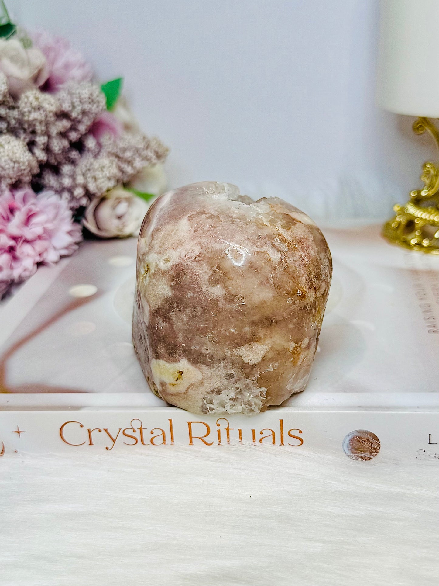 Natural Pink Amethyst Druzy Freeform 451g 7cm