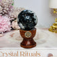 Rainbow Moonstone Sphere with Blue Flash On Stand 8cm
