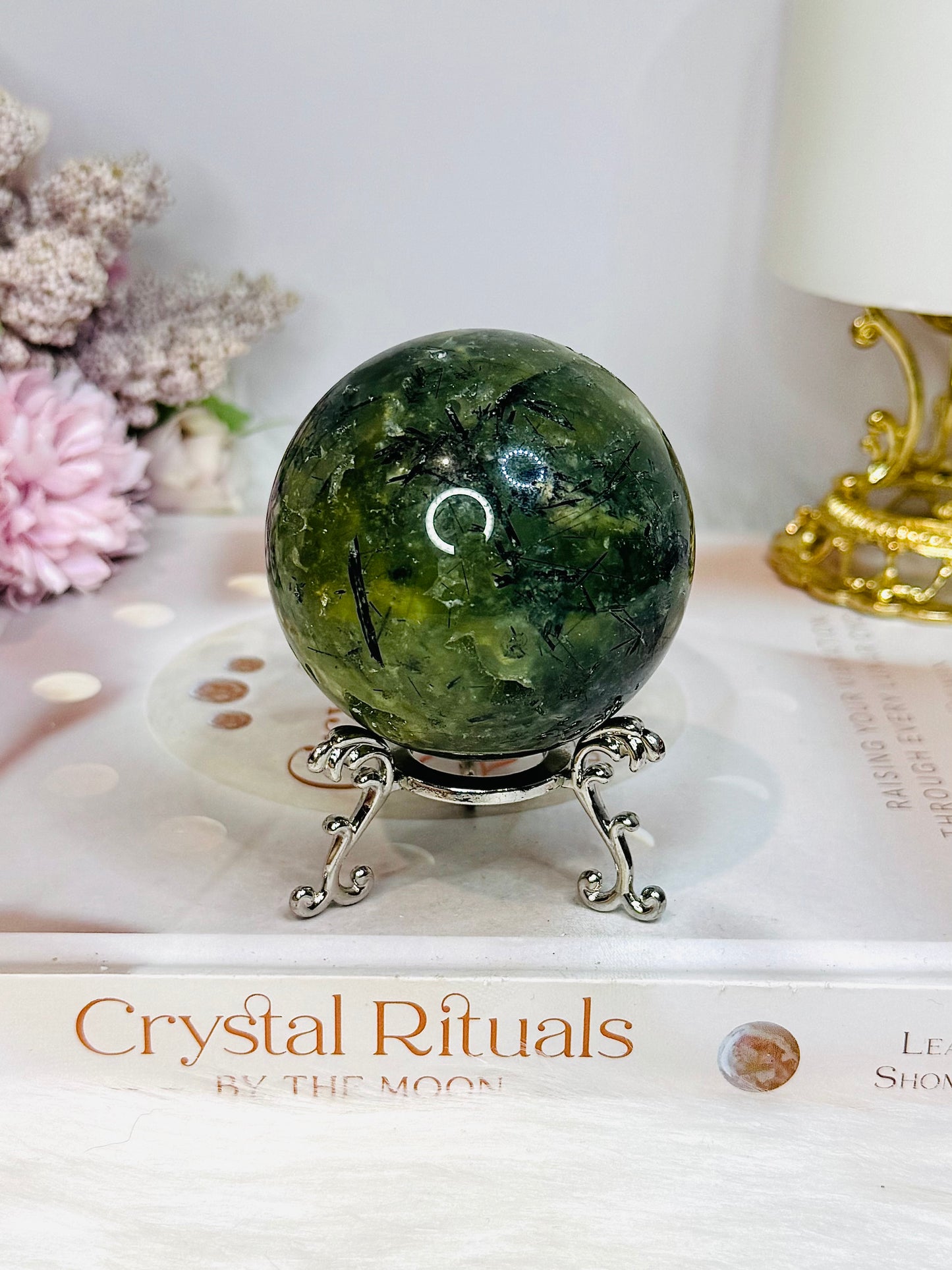 Prehnite Sphere On Stand 339g