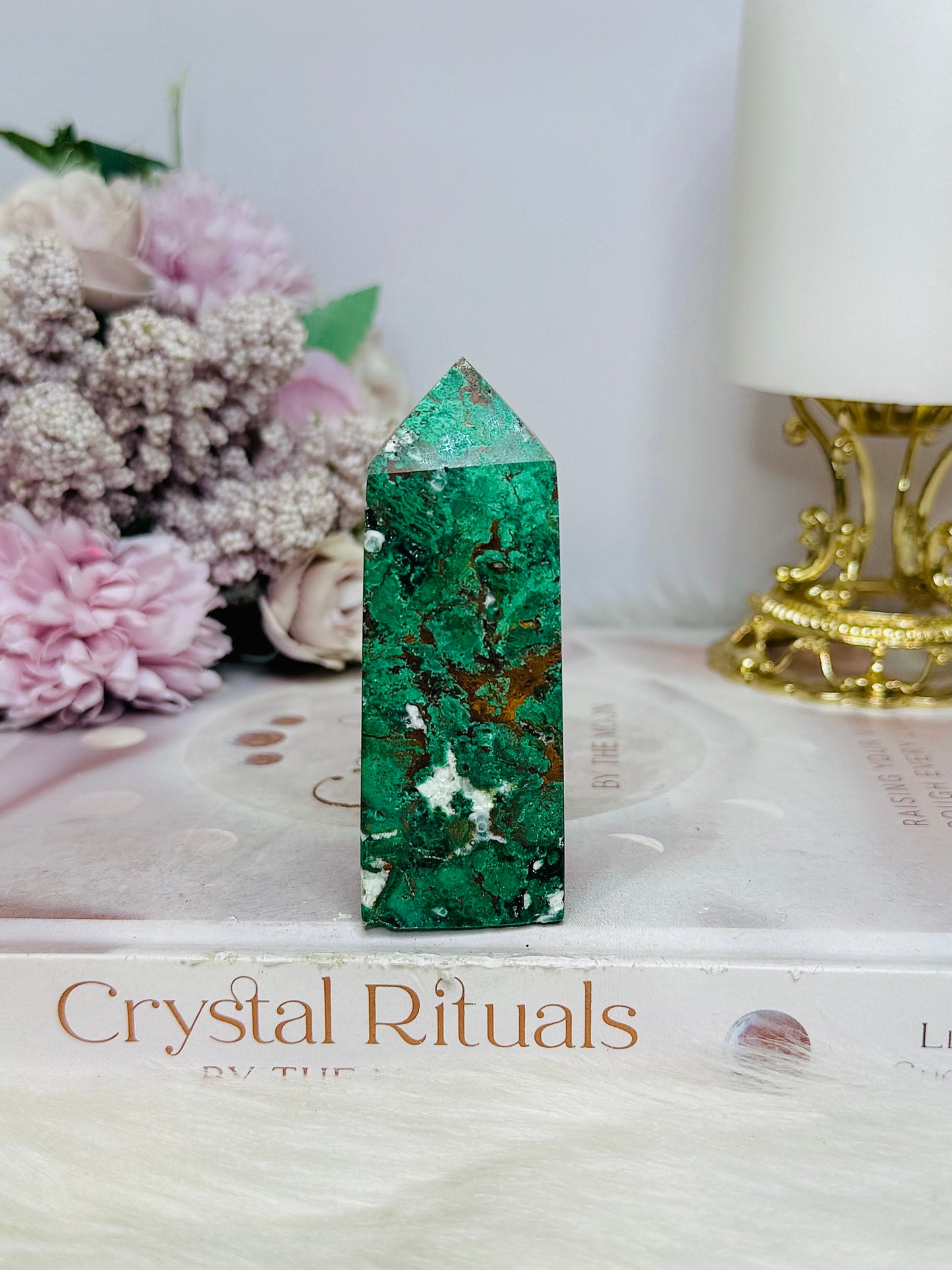 Natural Chrysocolla Tower 8cm