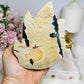 Large Chunky Picture Jasper Carved Flame on Stand 12.5cm 373g