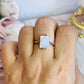 Stunning Opalite Silver Plated Ring Size O In Gift Bag