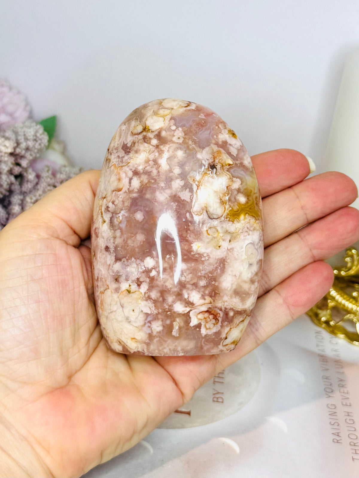 Large Flower Agate Freeform 9.5cm 321g