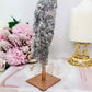 Natural Zeolite Slab | Slice on Rose Gold Stand 16cm From Brazil