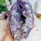 Huge Amethyst Druzy Carved Skull 18.5cm 2.46KG