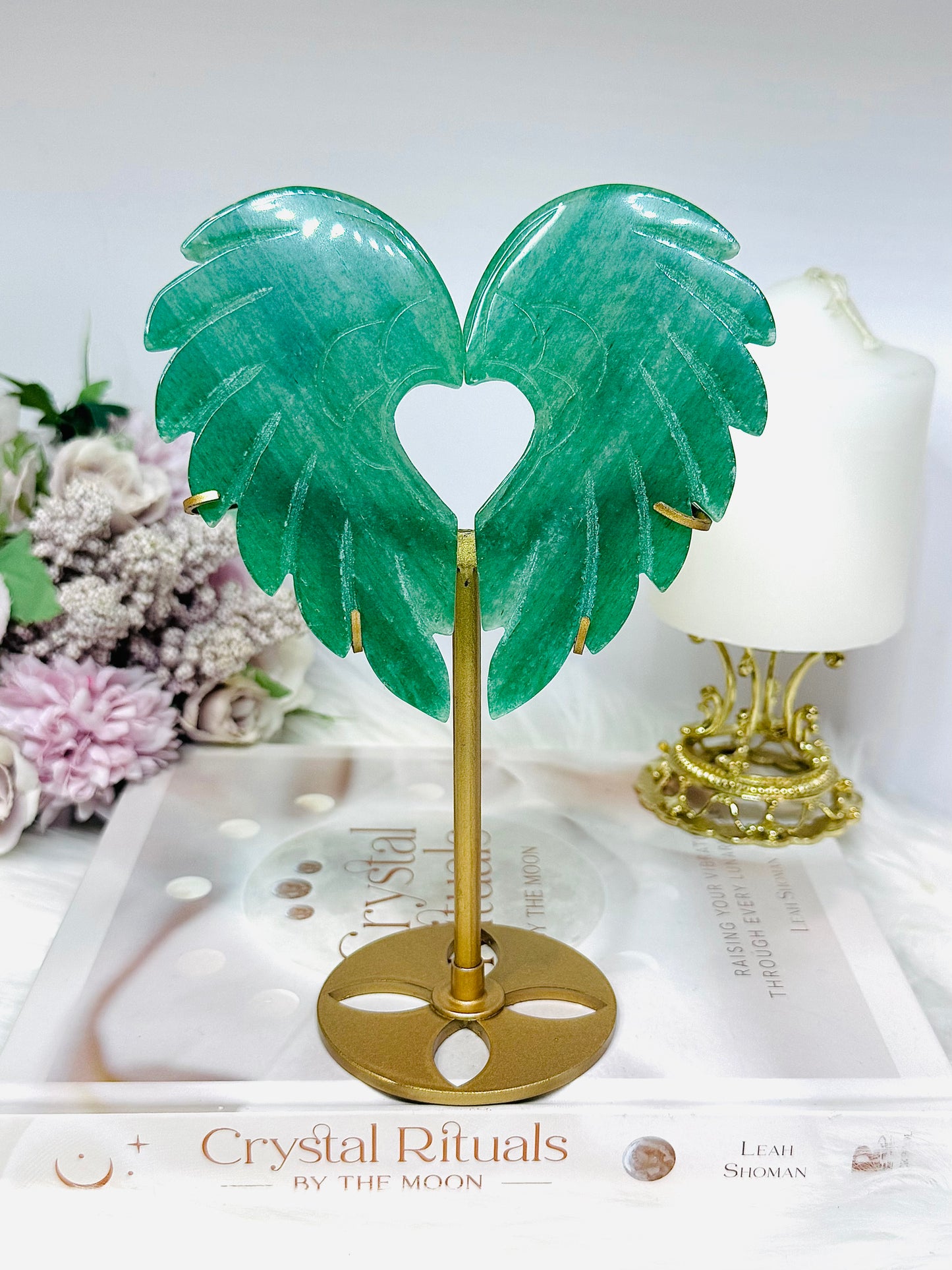 Green Aventurine Heart on Stand 19cm