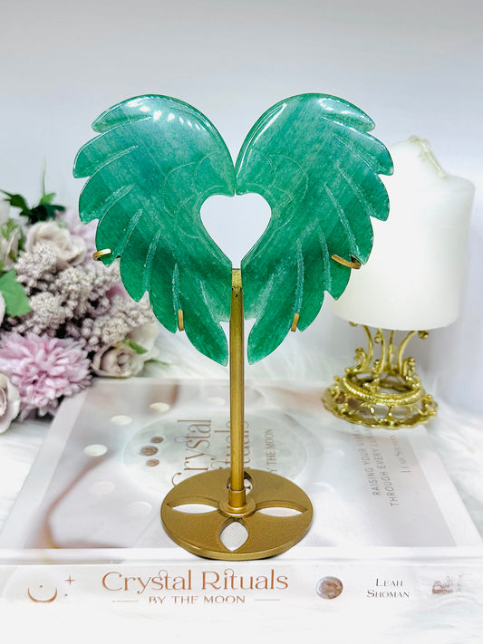 Green Aventurine Heart on Stand 19cm