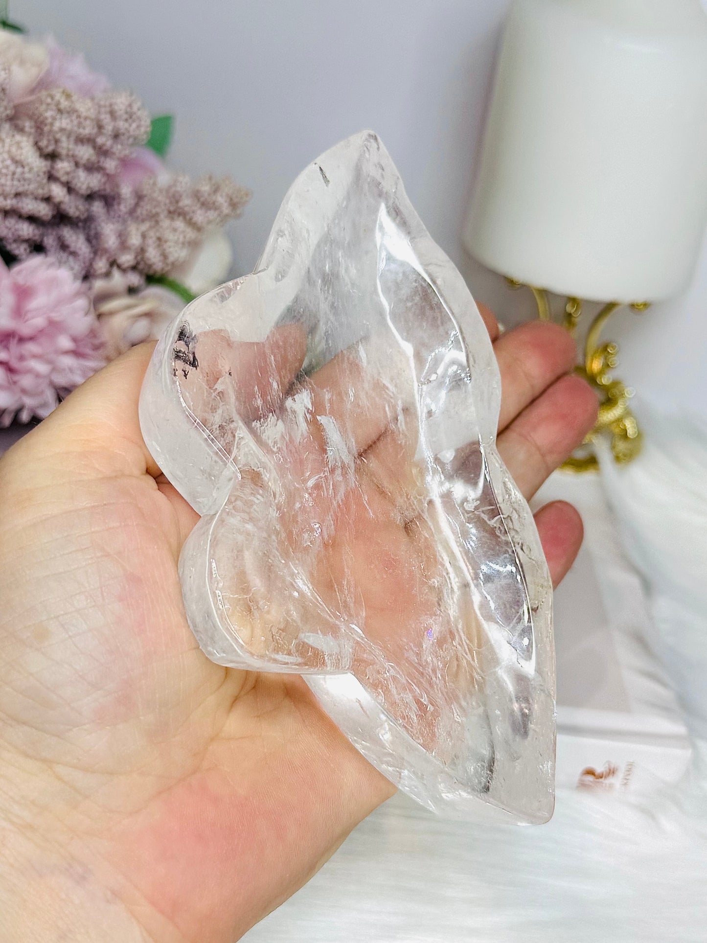 Chunky Clear Quartz Butterfly Bowl 13.5cm 317g