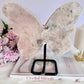 Huge Pink Amethyst Druzy Chunky Butterfly on Stand 1.35KG 19.5cm