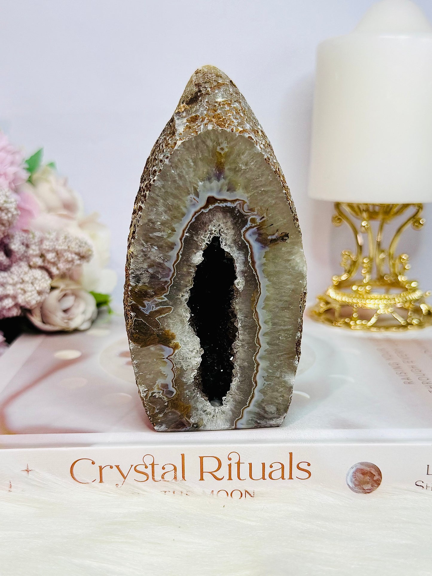 Natural Large 651gram Druzy Agate Geode