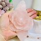 Large Rose Quartz Carved Rose | Flower 15.5cm