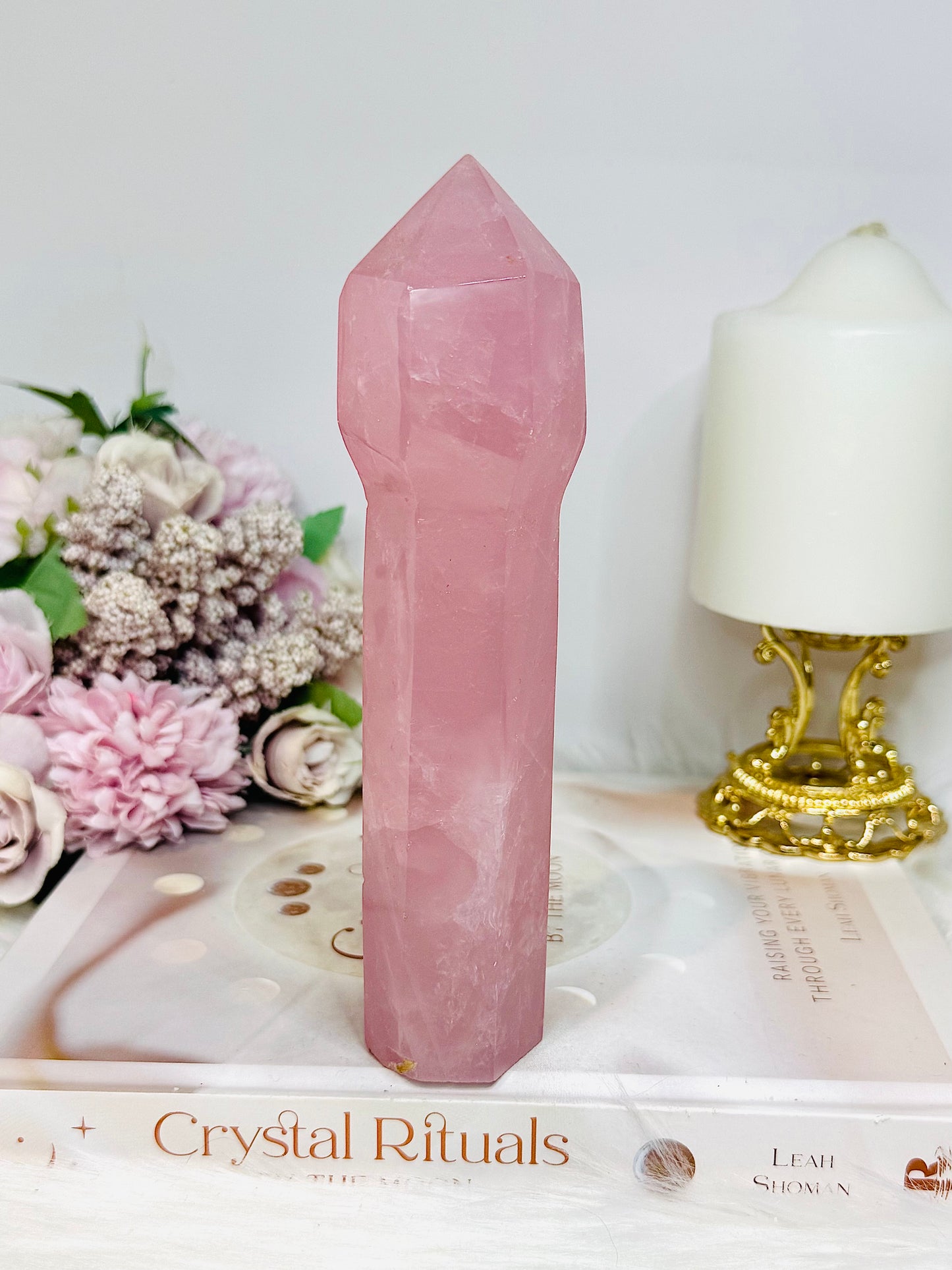 Large High Grade Dark Pink Rose Quartz Sceptre | Tower 17.5cm