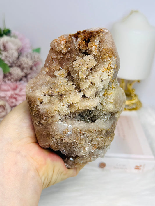 Large Natural Pink Amethyst Druzy Freeform 803g