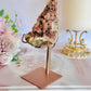 Pink Amethyst Druzy Geode On Rose Gold Stand 13cm From Brazil