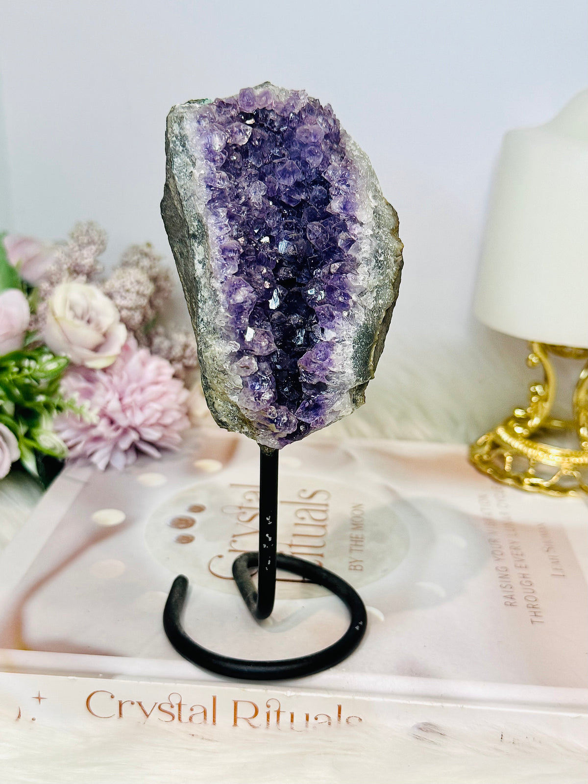Amethyst Cluster On Stand (stand has slight scratches on stand) 16cm