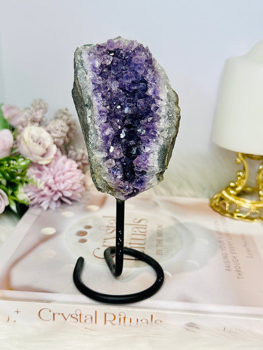 Amethyst Cluster On Stand (stand has slight scratches on stand) 16cm