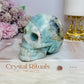 Caribbean Calcite Carved Large Skull 9cm 674g