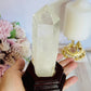 The Master Healer ~ Truly Stunning Large Clear Quartz Tower on Timber Stand 14.5cm