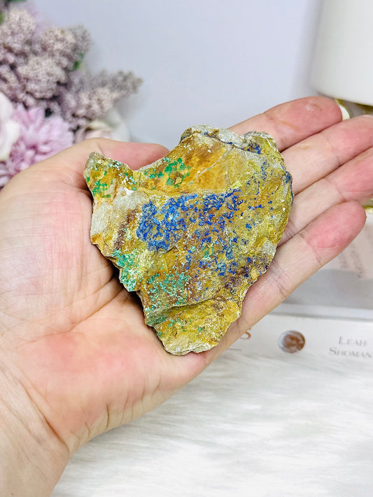 Natural Malachite Azurite on Matrix 111g