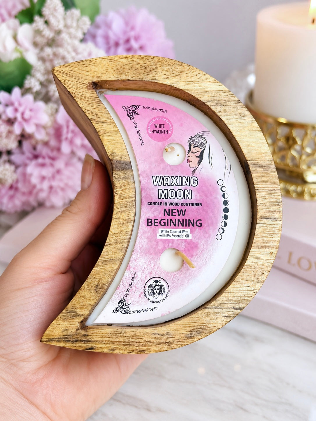 Waxing Moon Candle - New Beginnings 12cm