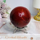Large Mookaite Jasper Sphere on Stand 604g