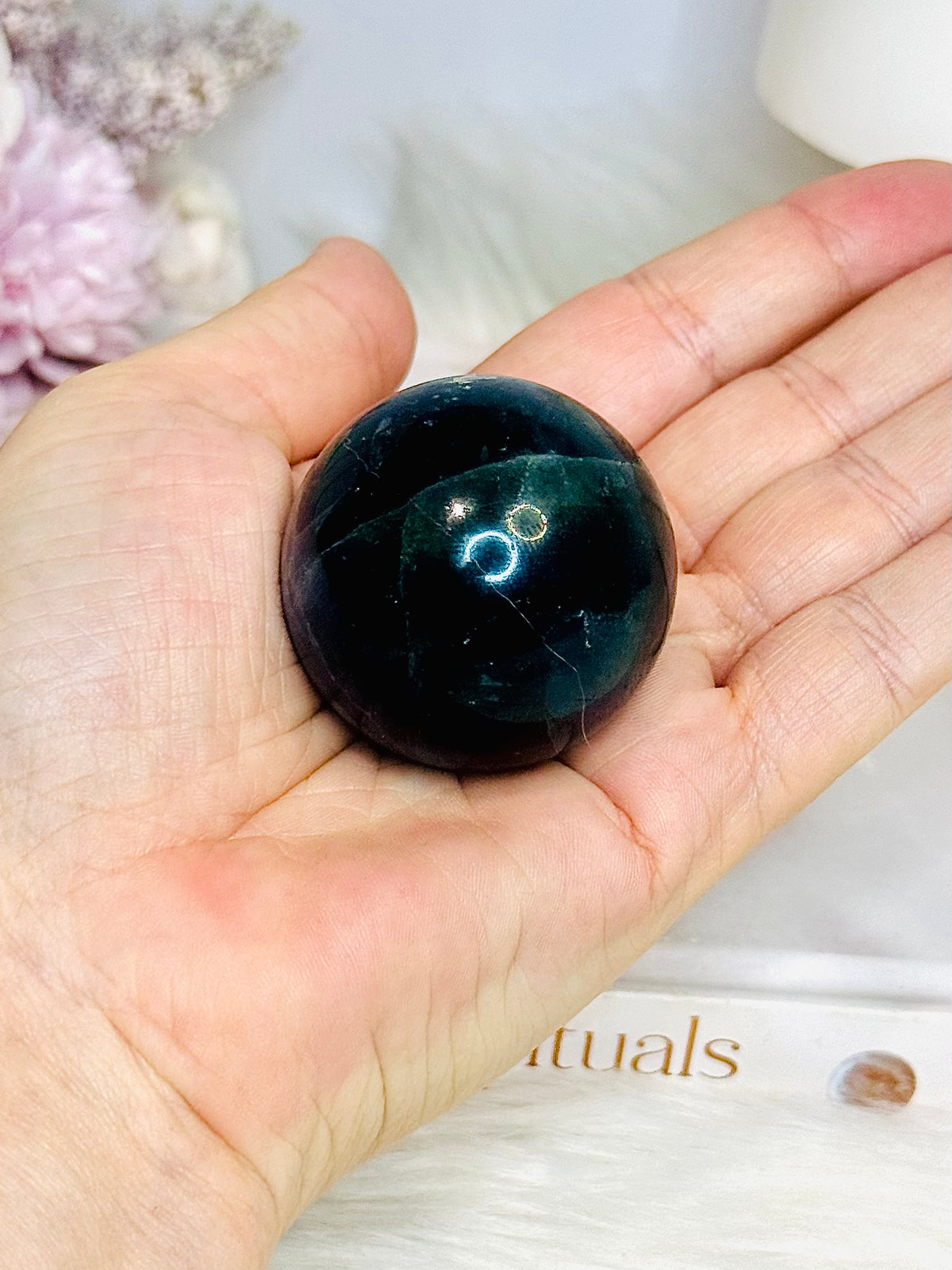 Blue Fluorite Sphere on Stand 131g