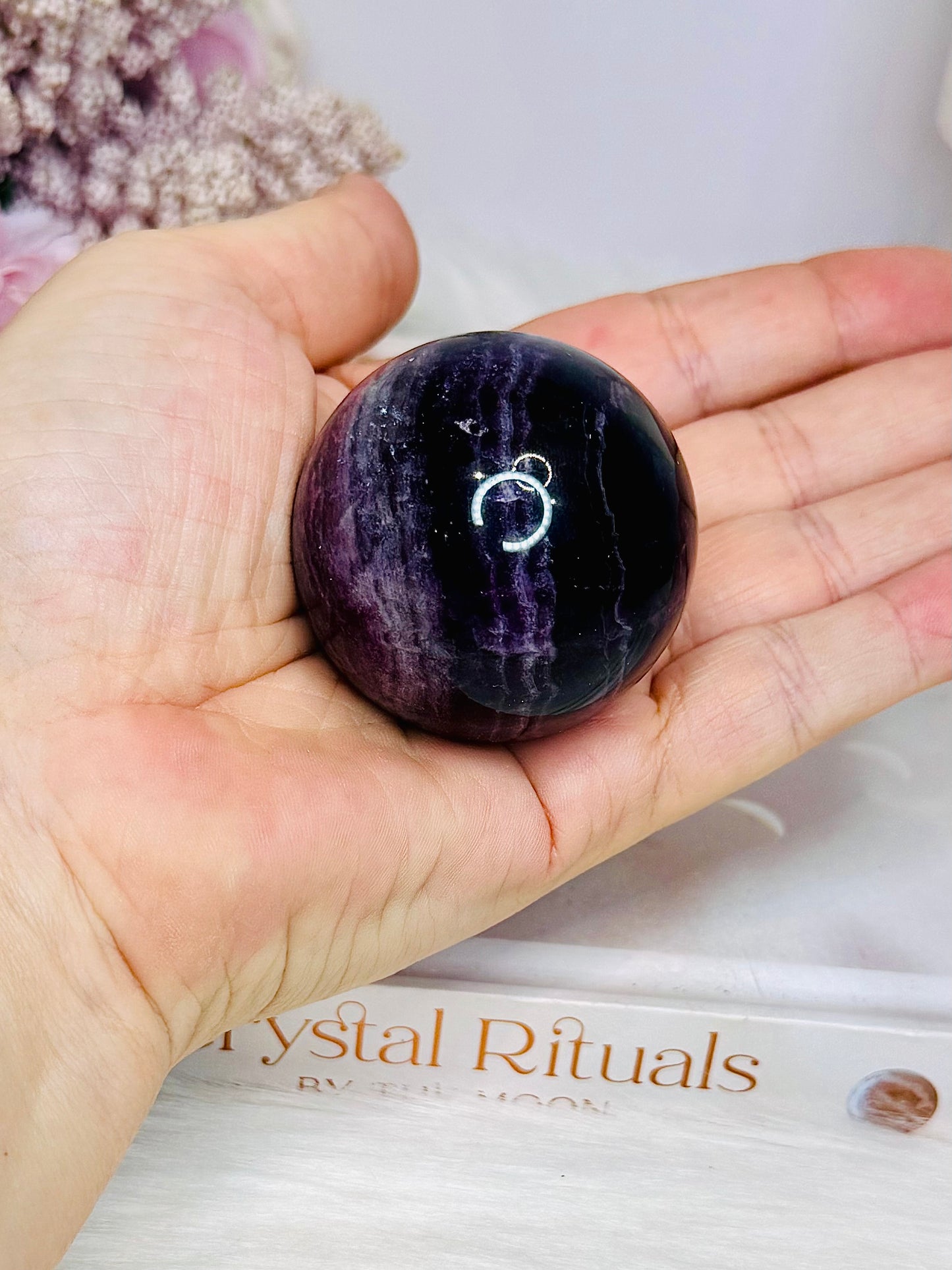 High Grade Purple Fluorite Sphere on Stand 160g