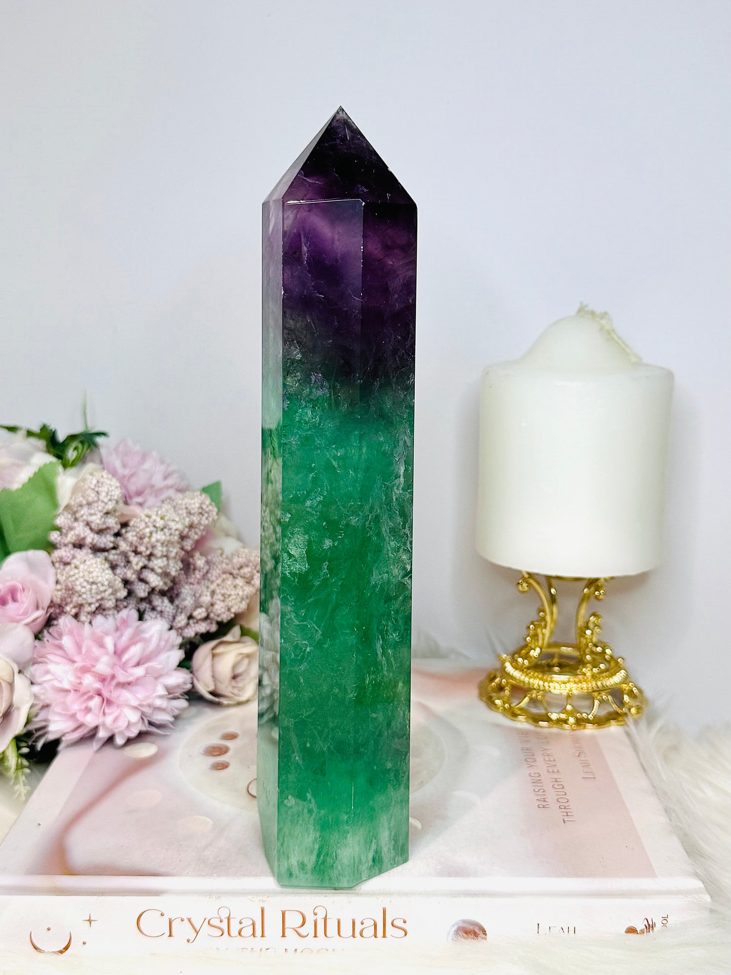 Large Watermelon Fluorite Chunky Tower 22cm 904g
