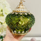 Glass Lantern Led Temple Green Avocado 15.5cm