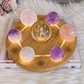Feminine Energy ~ Large Light Stand 20cm with Glass Fairy Sphere, 3 Amethyst Spheres, Rose Quartz Sphere & 2 Pink Amethyst Spheres