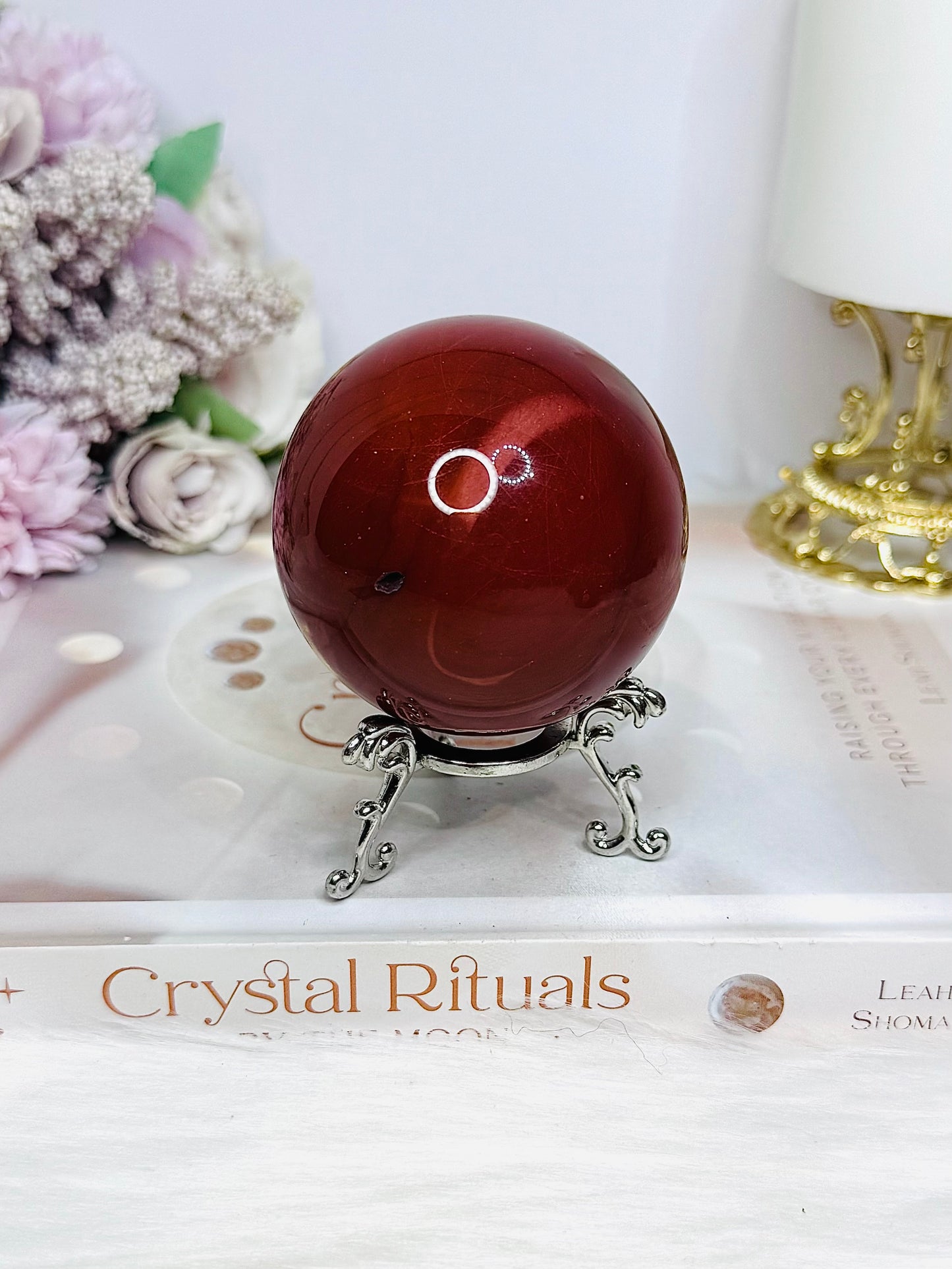 Mookaite Jasper Sphere on Stand 301g