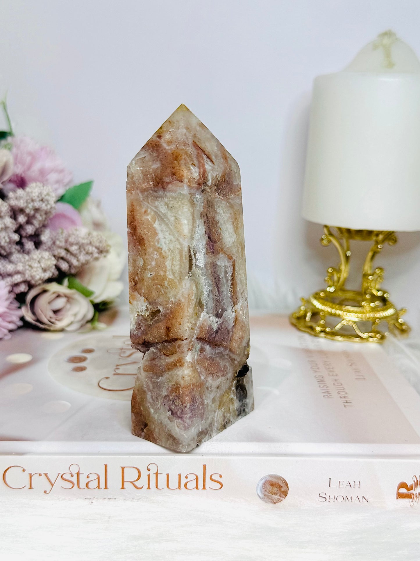 Pink Tourmaline Druzy Tower 12cm