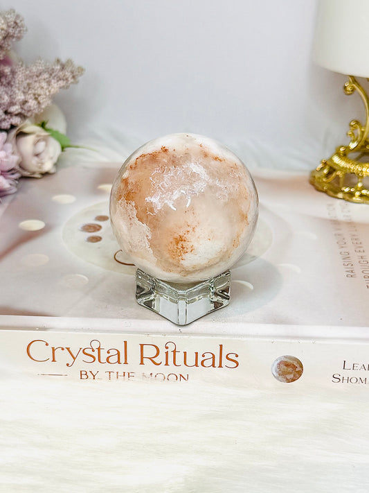 Pink Amethyst Druzy Sphere On Stand 223g