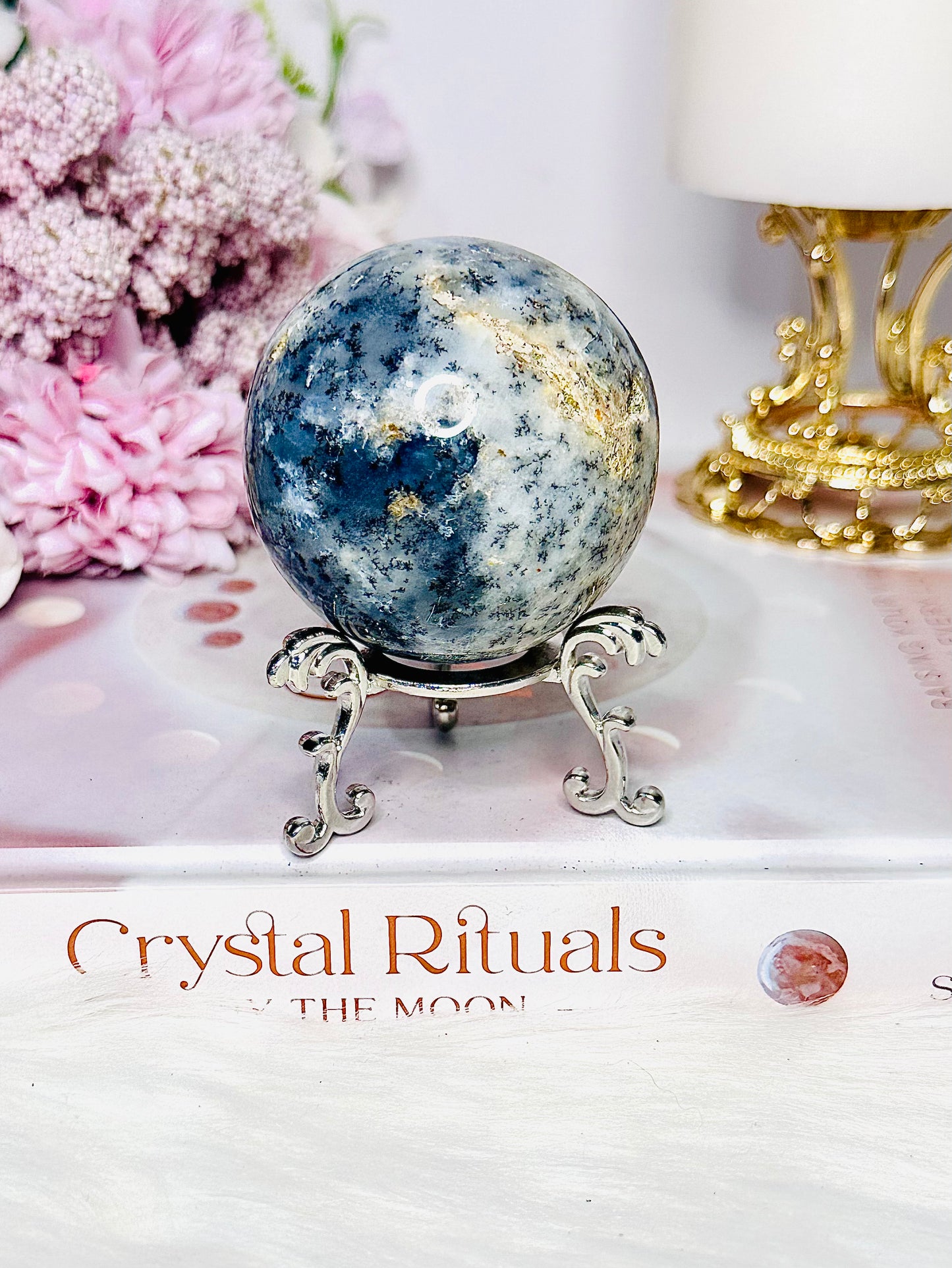 Personal Growth ~ Incredible Dentrictic Opal Sphere 5.5cm On Silver Stand