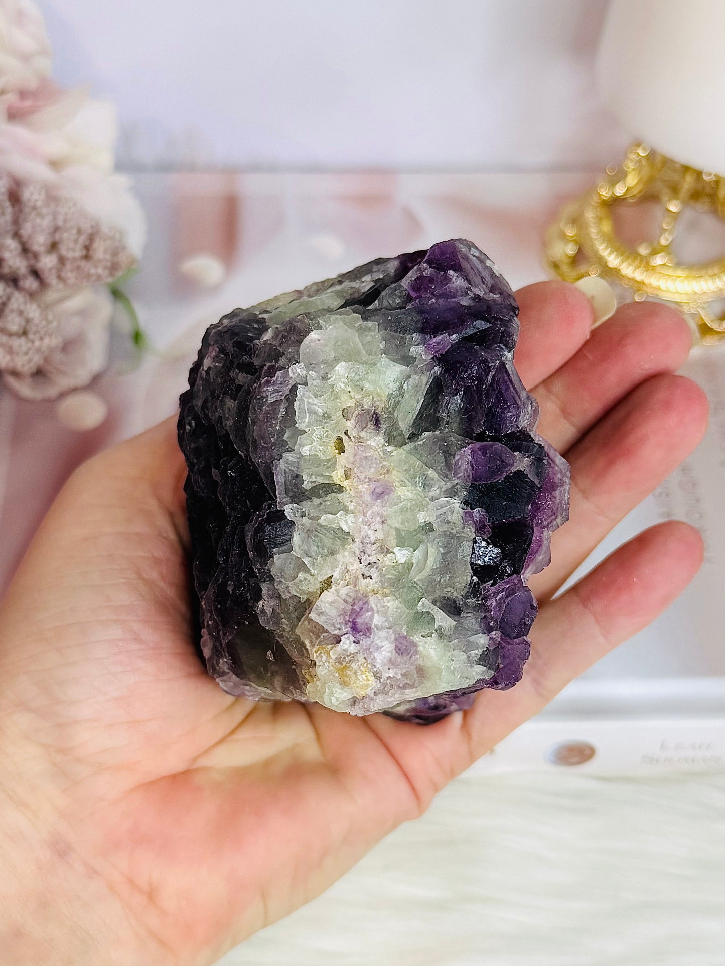 Stunning Natural Large 569gram Rough Rainbow Fluorite Specimen From Argentina