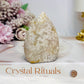 Flower Agate Druzy Carved Flame 7.5cm
