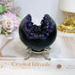 Large Druzy Amethyst Sphere on Stand 386g
