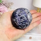 Natural Purple Fluorite X Sphalerite Druzy Sphere on Stand 306g