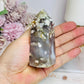 Flower Agate Carved Tower 9cm