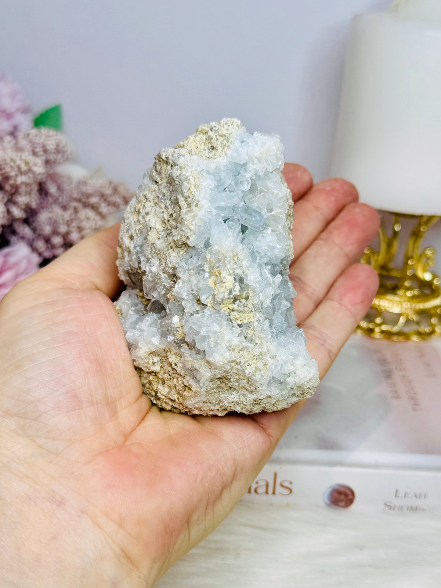 Natural Blue Celestite Specimen Cluster 410g