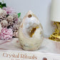 Druzy Pink Amethyst X Flower Agate Freeform | Flame 10cm 303g