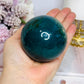 Large Green Jasper Sphere On Stand 432g