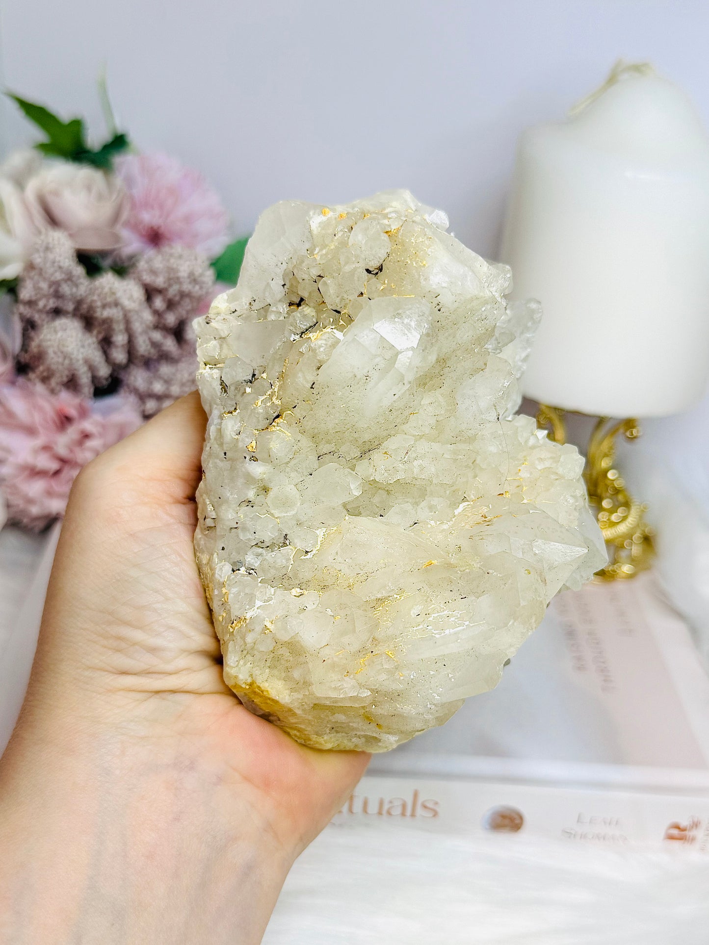 Large Clear Quartz Natural Cluster 727g 11cm