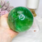 Huge Green Fluorite Sphere with Rainbows On Tall Glass Stand 1.4KG (stand can be changed)