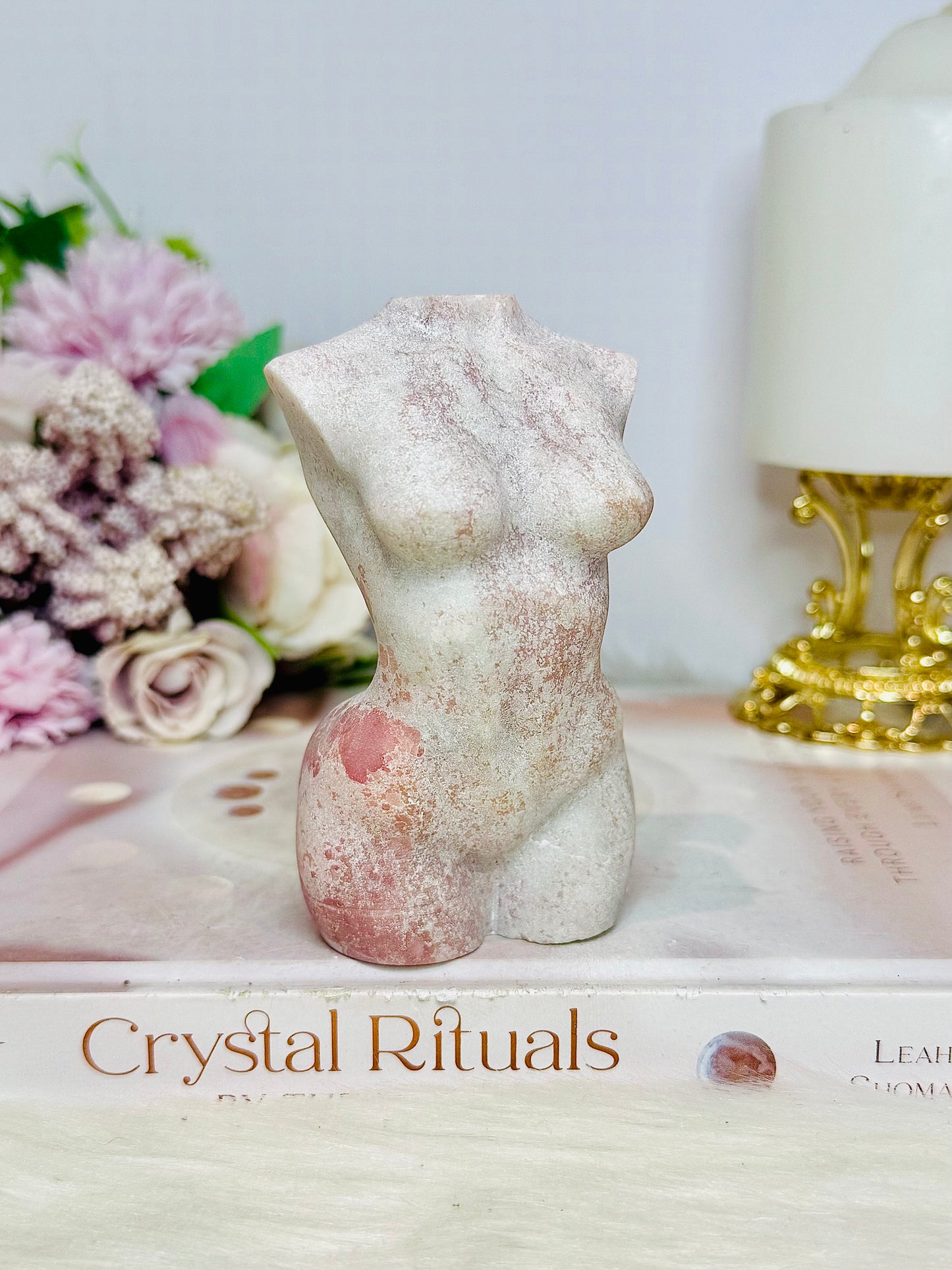 Pink Opal Carved Female Body 342g 10cm