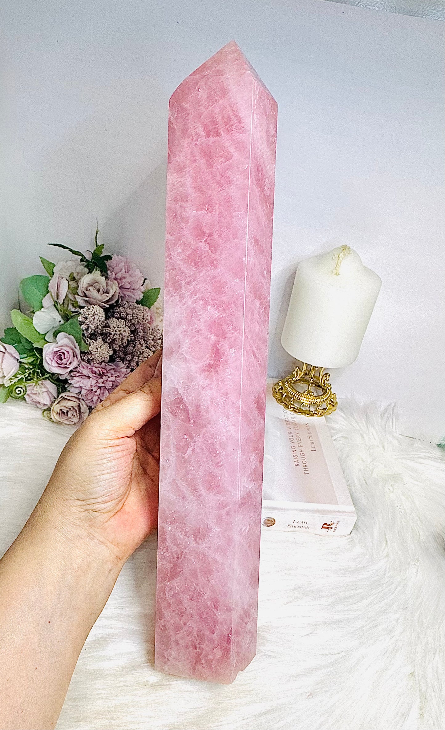 Huge Very Pink Natural Rose Quartz Tower | Generator 36cm 2.17KG