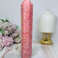 Rare Large Thulite Tower with Epidote Inclusions 20cm