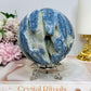 Rare Natural Large Blue Coral Fossil Sphere 732g